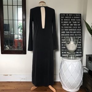 Free People long black dress cutout back